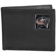 Columbus Blue Jackets® Leather Bi-fold Wallet Packaged in Gift Box
